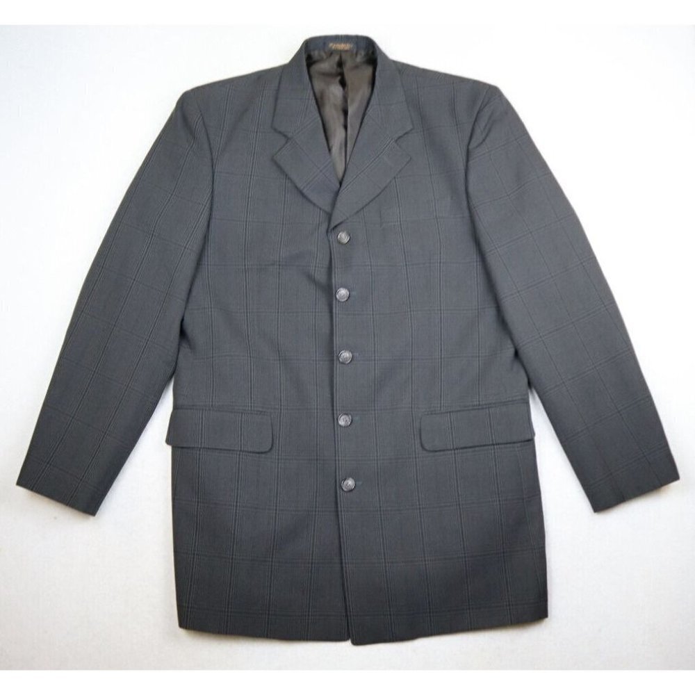 ZANDELLO - MEN'S BROWN PLAID BLAZER JACKET SPORT COAT - SIZE 42L